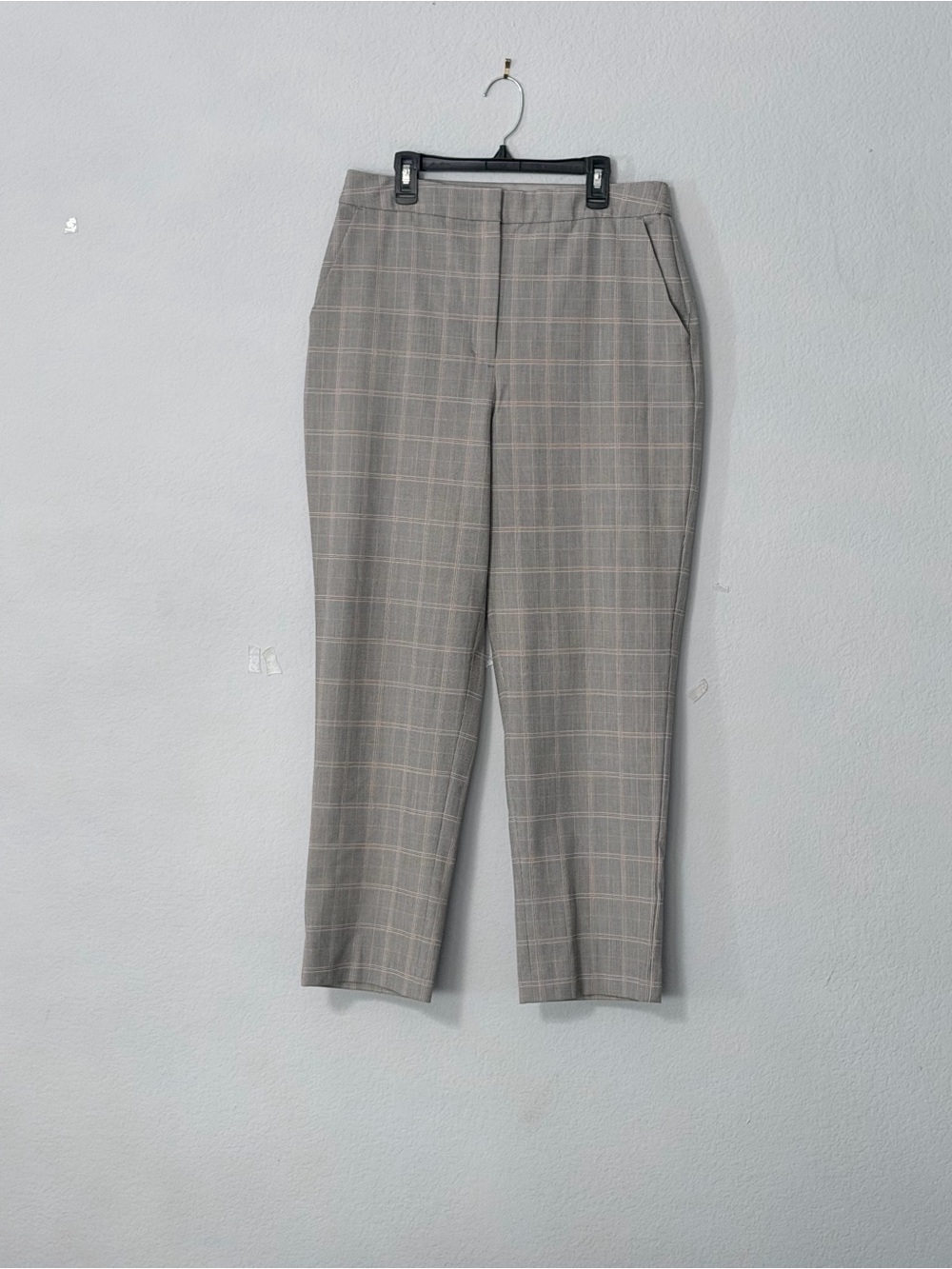 Express Gray Plaid Tailored Ankle Trousers - Picture 12 of 15